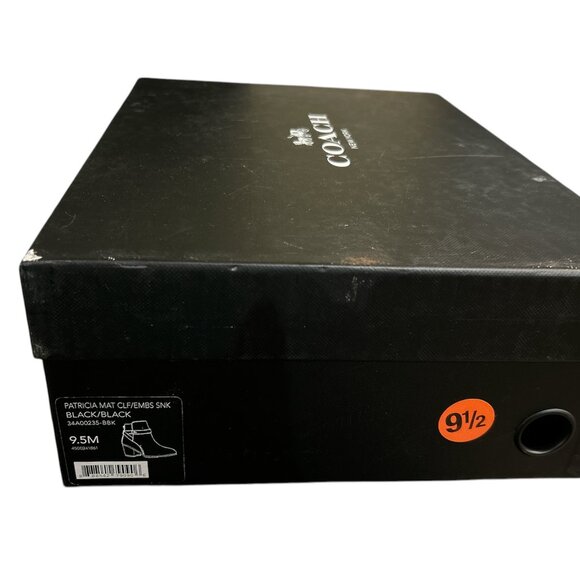 Coach Patricia Ankle Boots Booties Leather Croc Embossed Turnlock Zip Wmns 9.5 - Picture 9 of 10